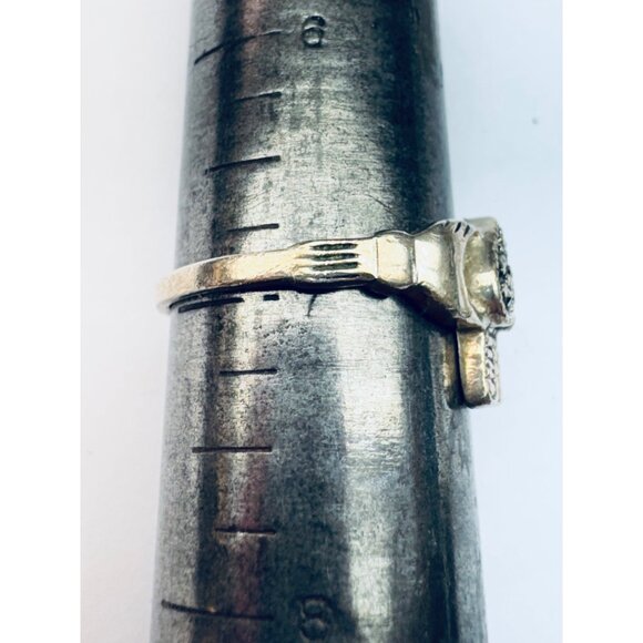 Estate Sterling Silver 925 Claddagh Ring Heart & Crown Design, Size 7, 2.5g - Picture 6 of 9